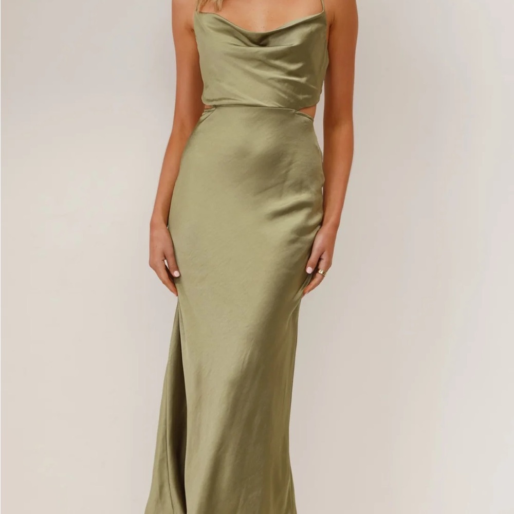 Olive Green Sloan Midi Dress | Billy J Boutique